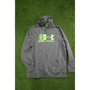 Under Armour Storm Hoodie Mens 2XL Gray Graphic Print Kangaroo Pocket Pullover